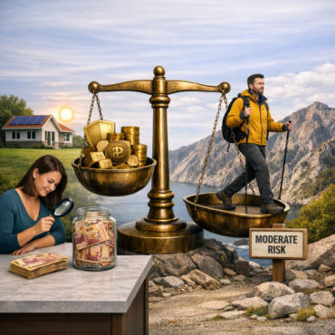 Cautious with money, moderate with risk